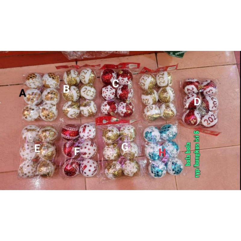 Bola bola gabus pohon natal DM 7-8cm