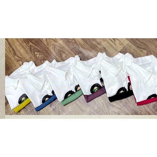 SET ANIMEE KEMEJA CROP SABLON WOMEN CRINKEL AIR FLOW