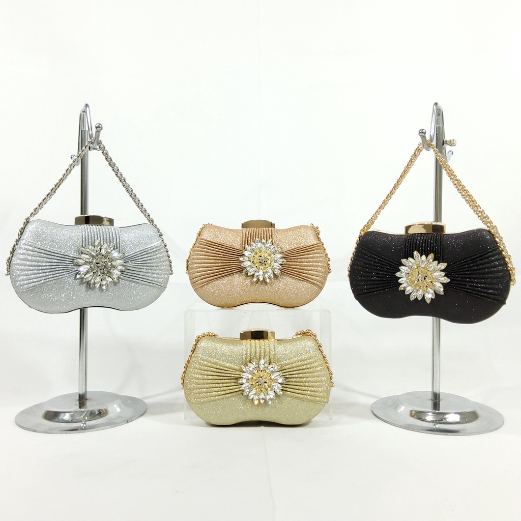 Model Terbaru! Clutch Pesta Import Mewah Tas Kondangan Cantik Diamond L165/L163