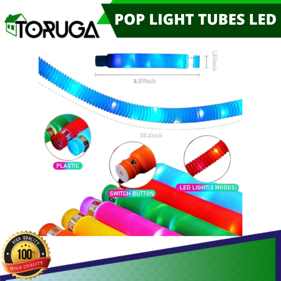 Pop Light Tubes Led Selang Lampu Fidget Poptubes Sensory Toys