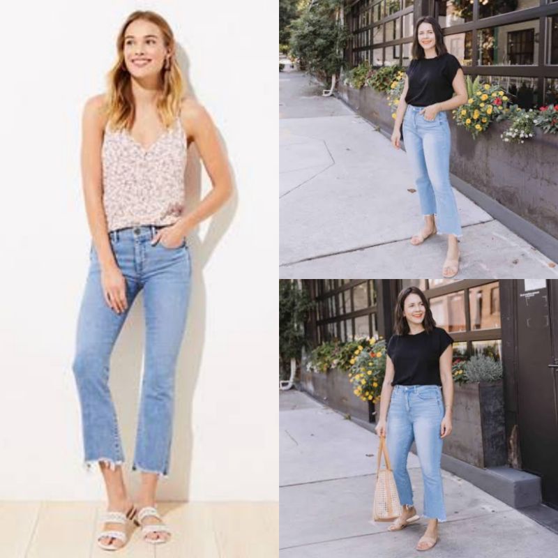 L*FT CELANA JEANS HIGH WAIST KICK CROP KS WANITA-ORIGINAL