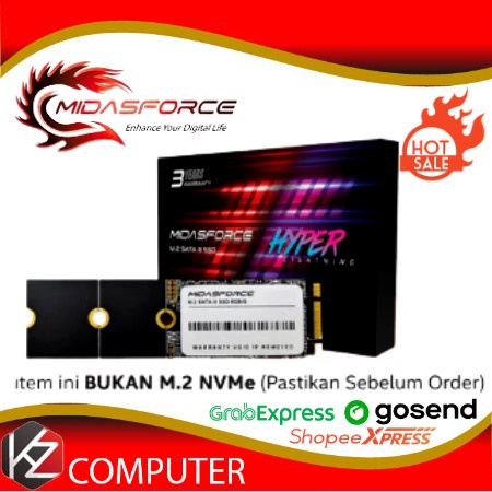 SSD M2 SATA III 512GB MIDAS FORCE M.2 2240 2260 2280 RESMI 3thn