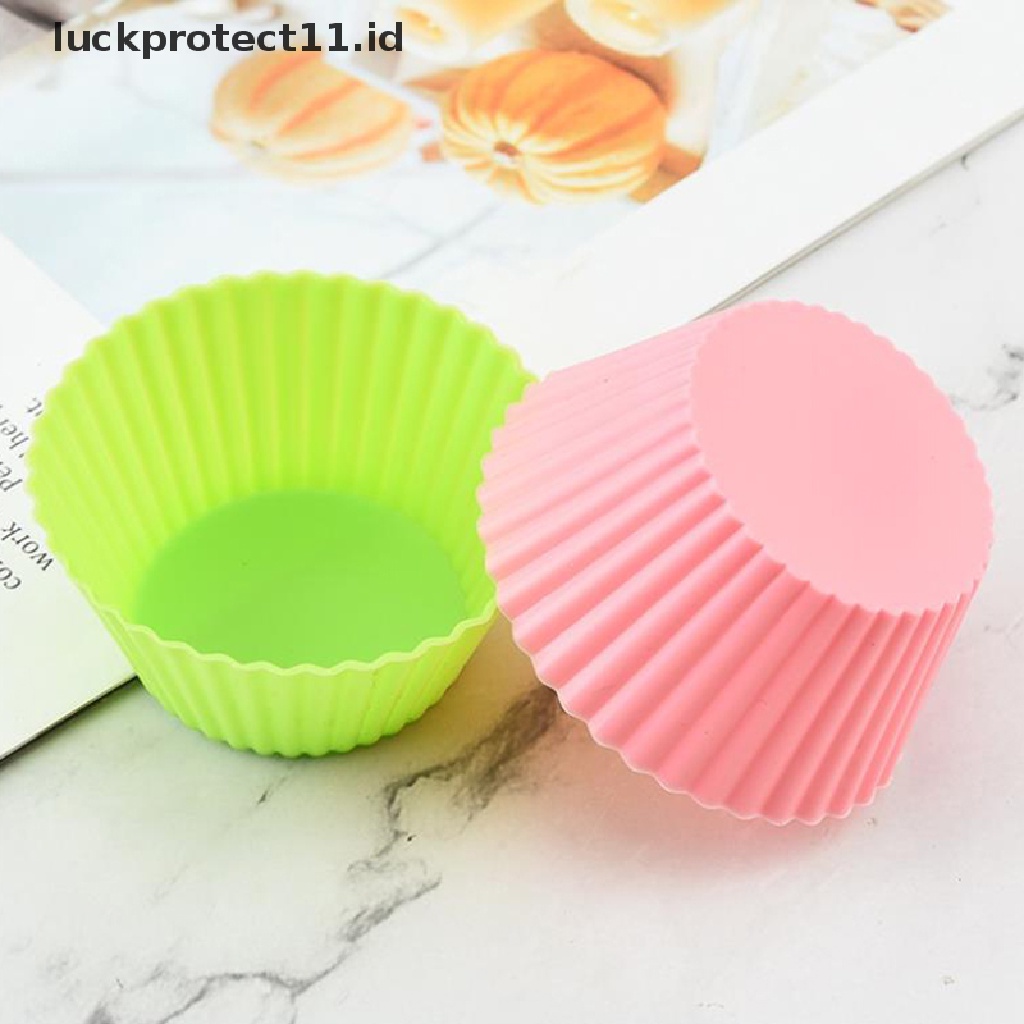 7pcs / Set Cetakan Kue Muffin / Cupcake DIY Bahan Silikon