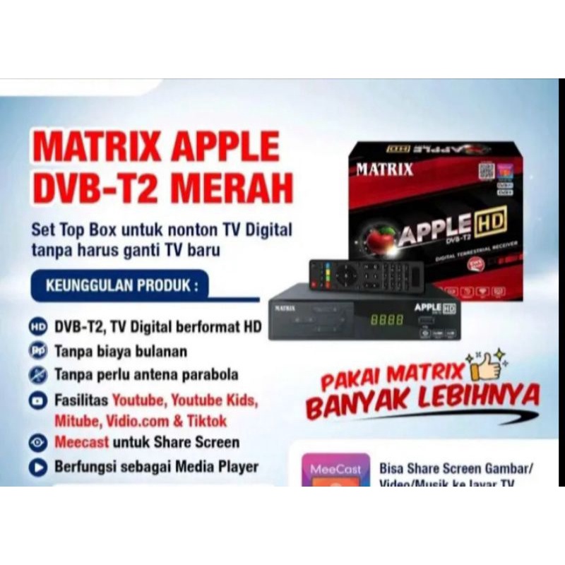 SET TOP BOX  MATRIX MERAH APPLE HD