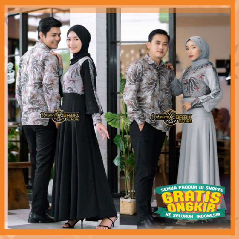SPESIAL NATAL 2022 COUPLE GAMIS BATIK NETTY SYARI SYAR'I BAJU BATIK PASANGAN TERBARU GAMIS BATIK MOD