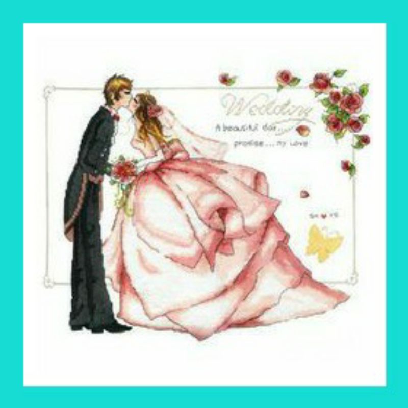 paket kristik pernikahan 14ct pola kain baguspremium berkualitas