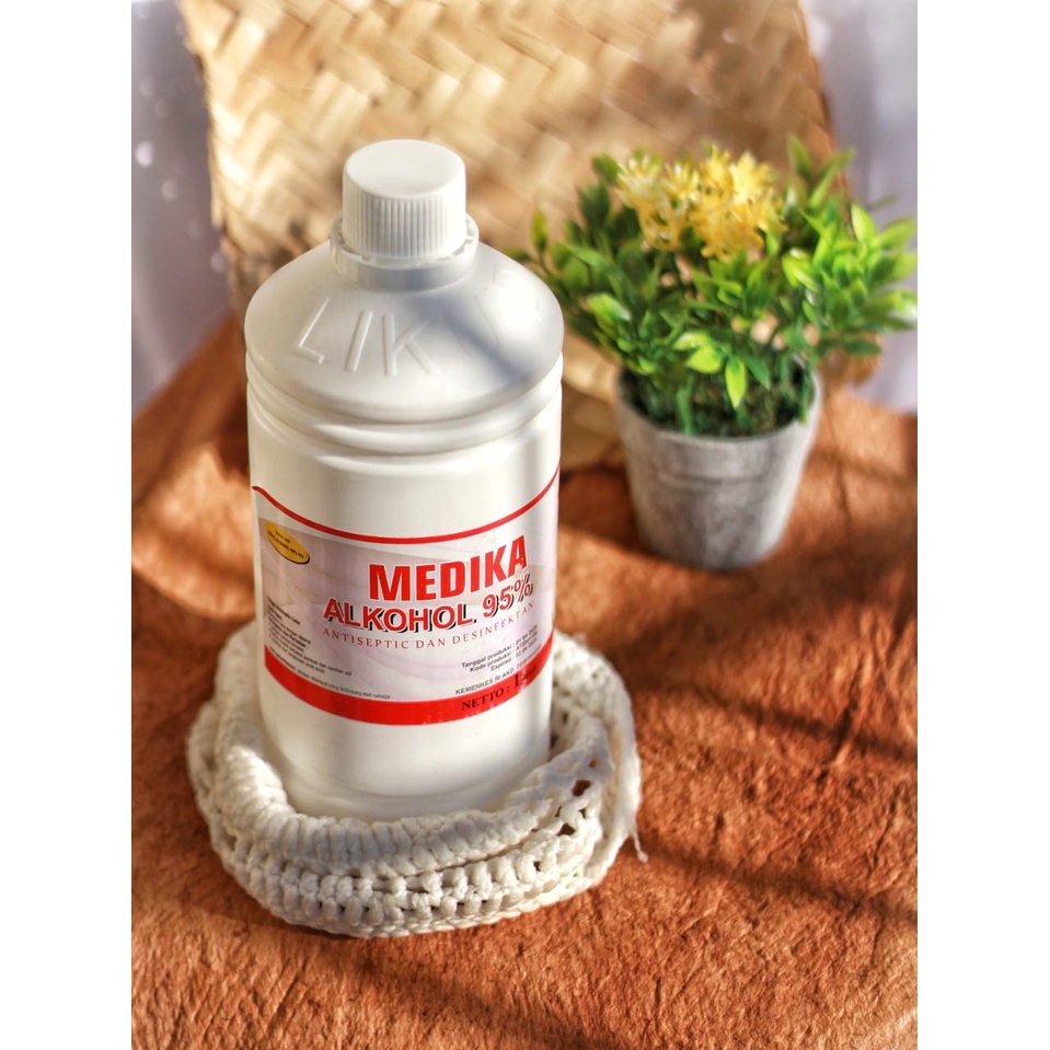 ALKOHOL MEDIKA 95% KEMASAN 1 LITER / CAIRAN ANTISEPTIC DAN DESINFECTAN MEDIKA 95%