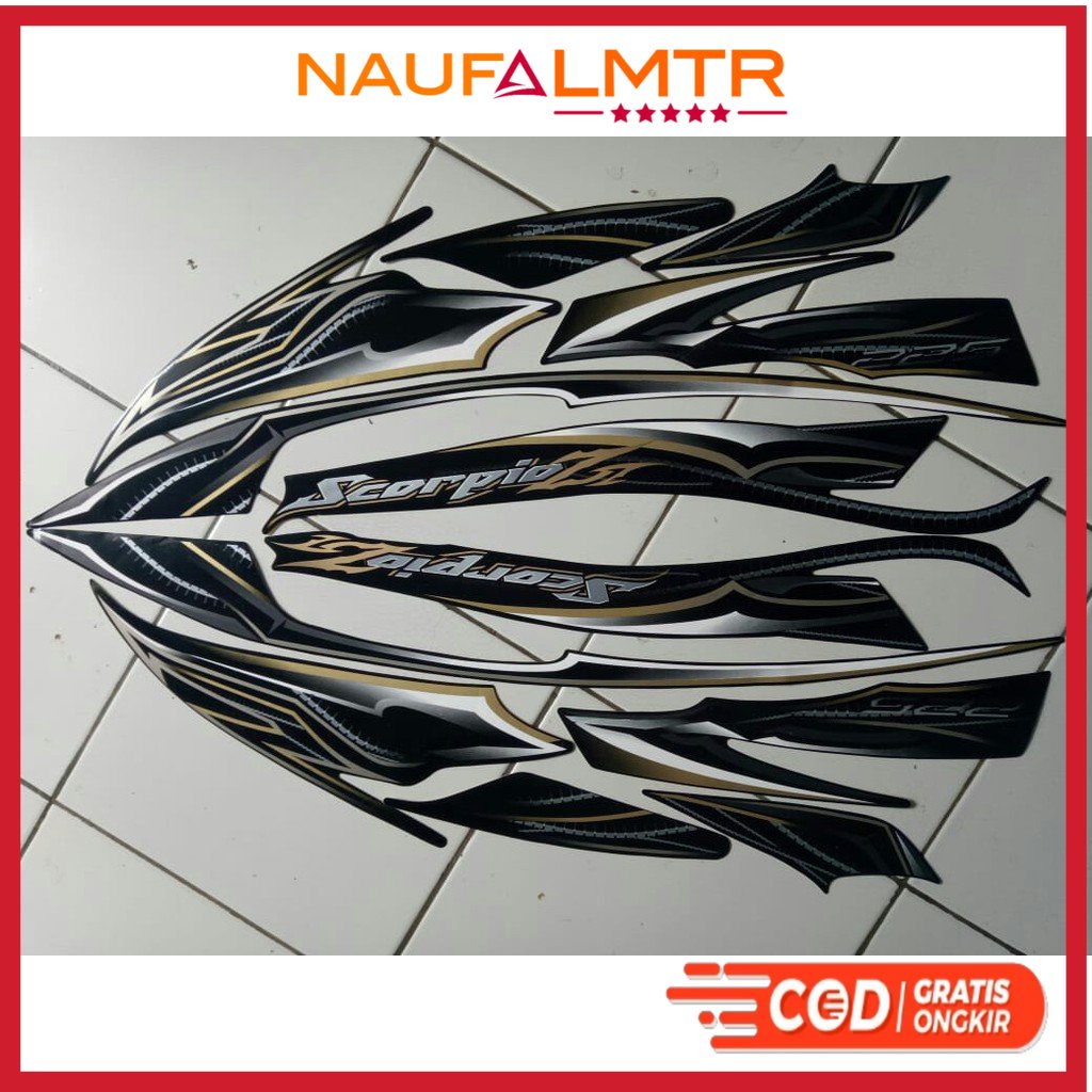 Stiker Striping yamaha Scorpio z 2010 hitam