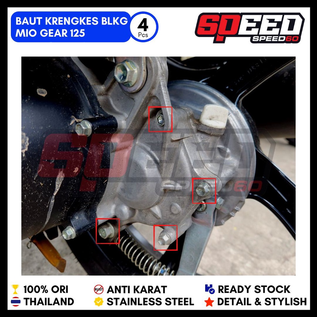 Baut Krengkes Belakang Yamaha Mio Gear 125 Baut Probolt Thailand Stainless King Nut