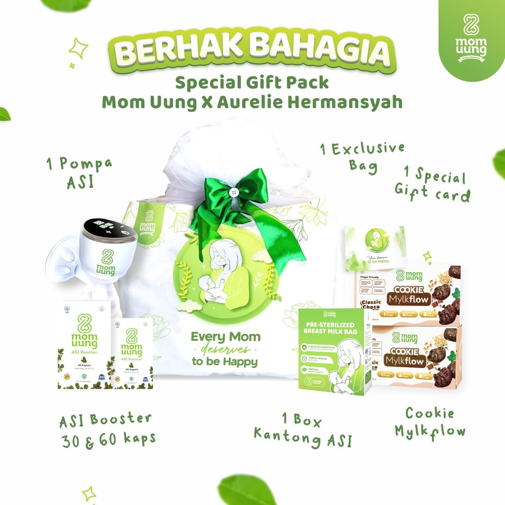 Mom Uung Special Gift Pack Berhak Bahagia / Paket Lengkap Pelancar ASI / ASI Booster / Cookie Pelancar ASI Choco