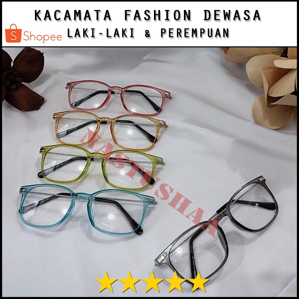 Kacamata Fashion Pria dan Wanita Kacamata Transparan Gaya Kacamata Fashion Korea Kaca mata Gaya Cewek Cowok Kacamata Normal Glasses Kaca mata biasa Eyeglasses Unisex