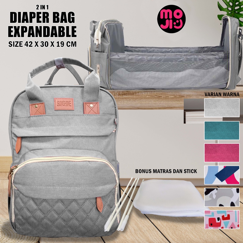 Tas Bayi Multifungsi / Diaper Bag / Tempat Tidur Lipat Bayi /  Ransel popok Baby Import High Quality