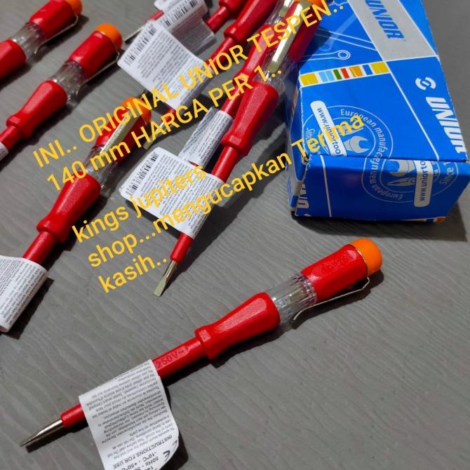 ORI UNIOR TESPEN TES PEN 140MM OBENG tes LISTRIK 140MM 140 MM UNIOR