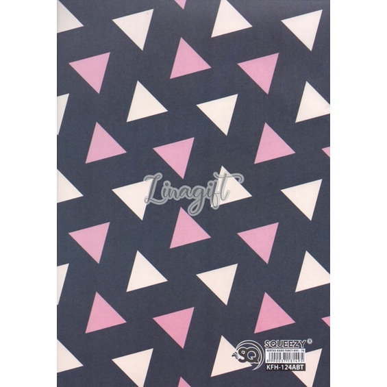 ( 5 Lembar ) KERTAS KADO SQ DOFF - GIFT WRAPPING PAPER ABSTRAK / ABSTRACT / SEGITIGA / DOT POLKADOT PINK / TRIANGLE