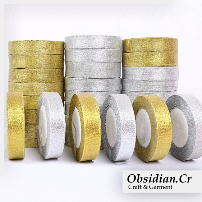 Pita Glitter Gold / Silver 3/8 Inch (1cm) per Roll