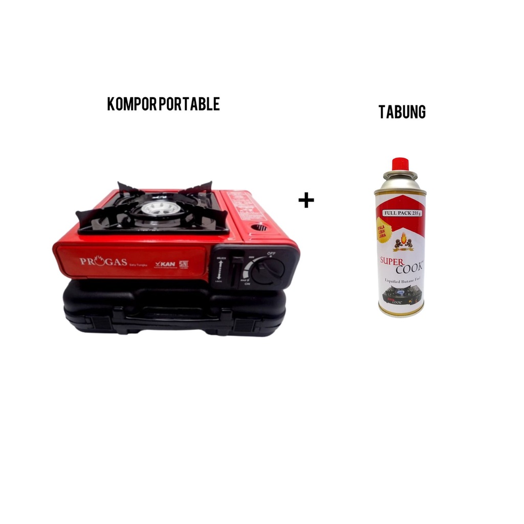 PROGAS KOMPOR PORTABLE 1 TUNGKU / Kompor portable multifungsi gas 3 kg dan gas kaleng / kompor camping serbaguna termurah dan terlaris