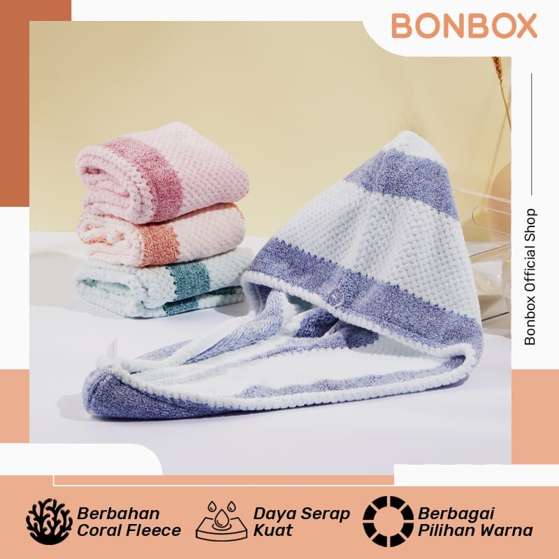 Handuk Rambut Cepat Kering Fiber Magic Towel Lembut - BONBOX BT40