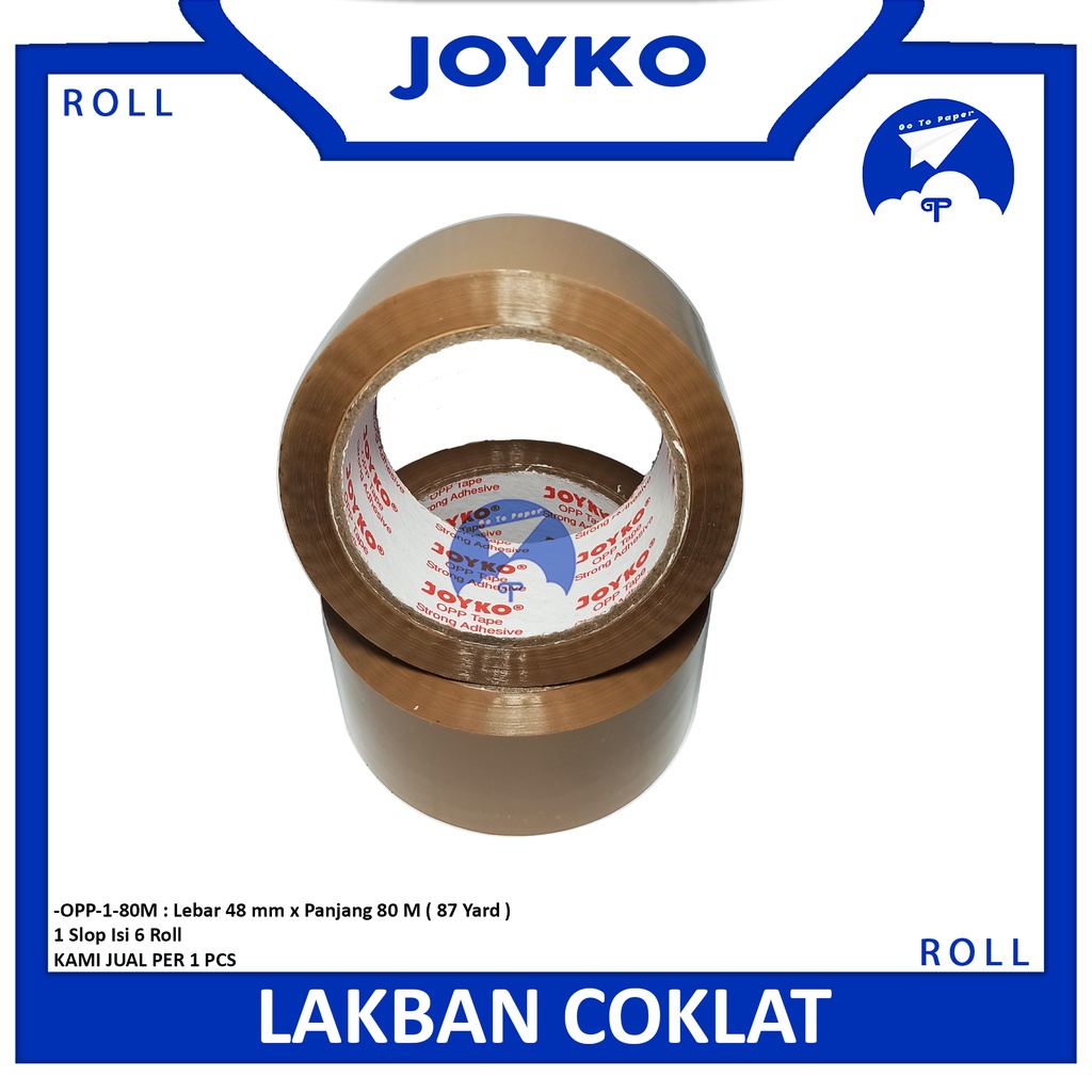 

JOYKO - Jual Produk Lakban - Opp Tape Bening & Coklat 2 Inch x 80 Meter 48mm x 80m - ROLL