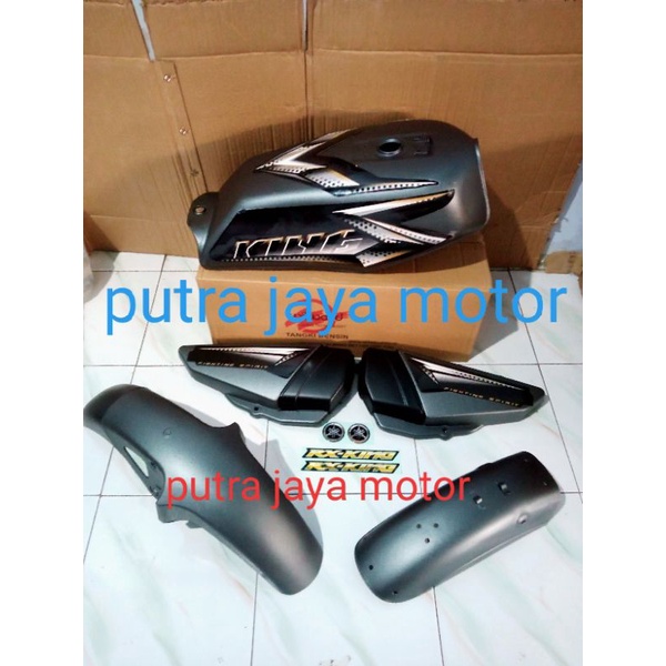 cover body fullset Yamaha RX king warna grey doff set stiker RX king tahun 2008