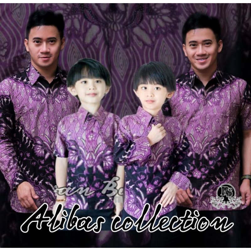 TERBARU Couple sweet || couple batik ayah dan anak cowok BATIK lilac Batik Ungu keris