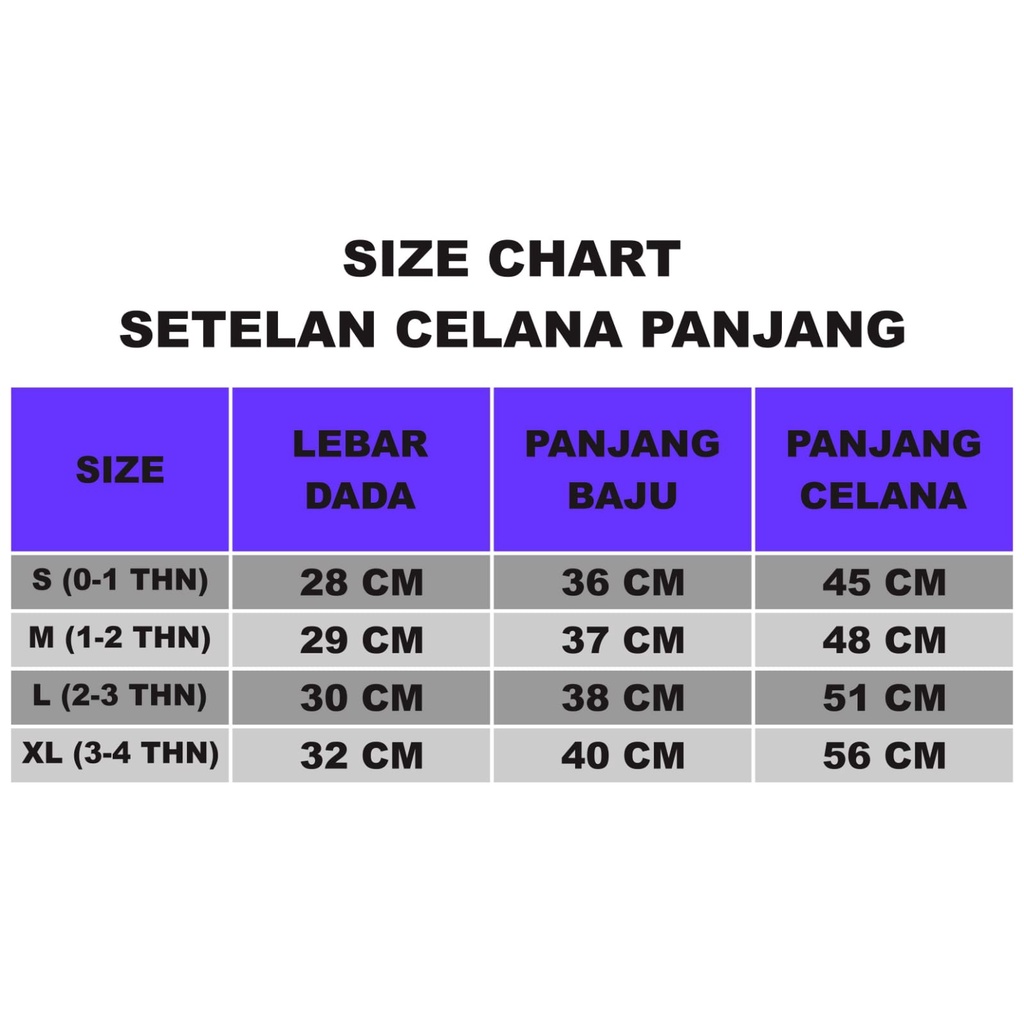 VALMELO SETELAN ANAK LAKI LAKI/CELANA PANJANG UMUR 1-4 TAHUN