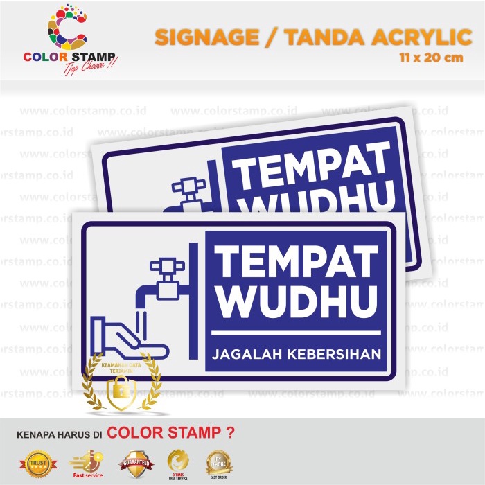 

Papan Signange / Tanda / Plang Acrylic Tempat Wudhu