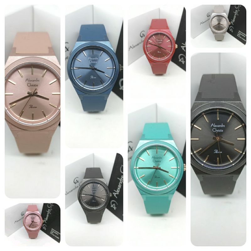 Jam Tangan Wanita Alexandre Christie 2A07 AC 2A07 AC2A07 Tali Karet / Rubber