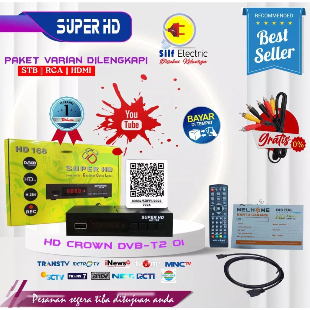 Set Top Box DVBT2 Super HD untuk tv digital