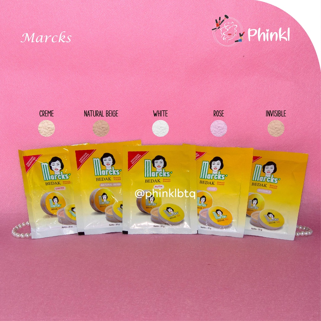 `ღ´ PHINKL `ღ´ Marcks sachet refil isi ulang bedak tabur aneka warna by kimia farma (natural , rose , invisible , dll)