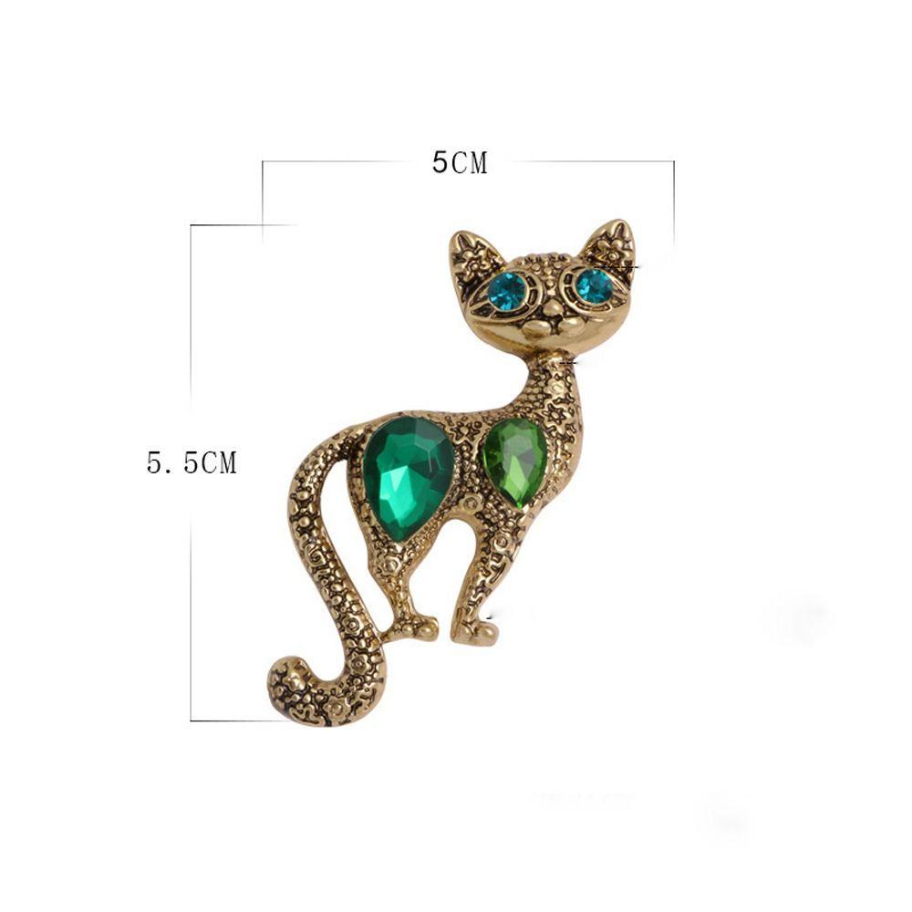 Agustina Wanita Bros Lucu Kreatif Elegan Korsase Cat Suit Kitten Kristal Aksesori Pakaian