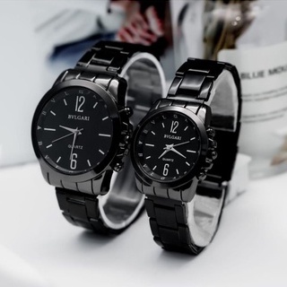 Jam Tangan JAM TANGAN COUPLE PASANGAN PRIA WANITA  Bvlgai Polos Rantai Steel