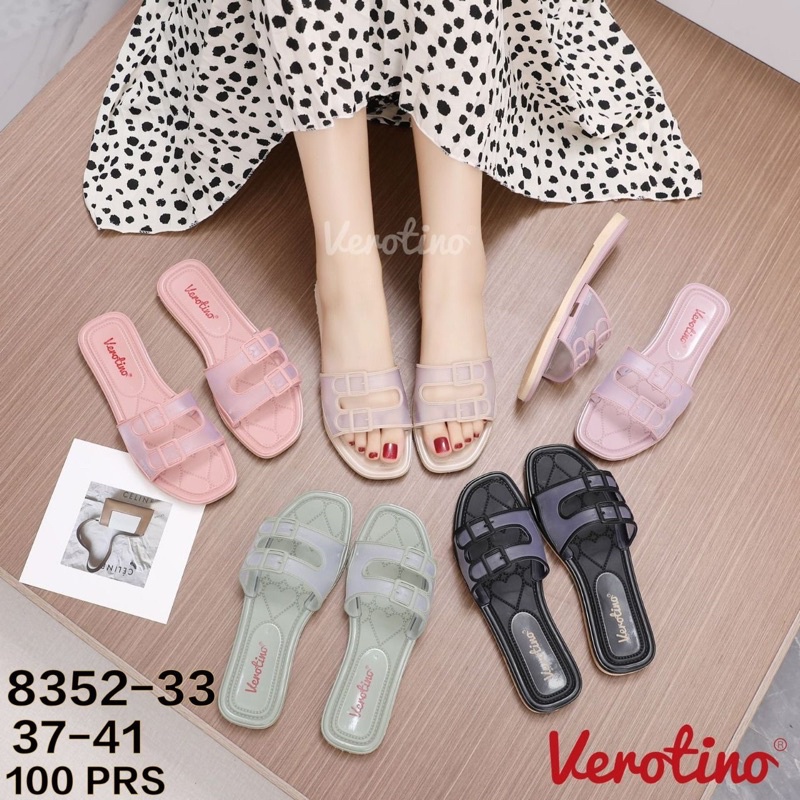 Sandal Slop Jelly Verotino 8352 Sandal Slop Gesper Ban Dua Trasparan Terbaru