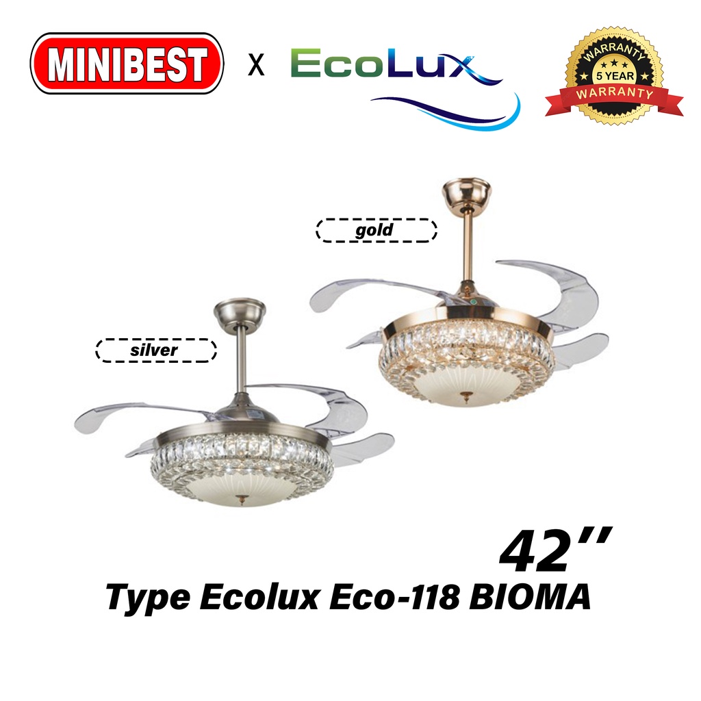 MB Kipas Angin Lampu Gantung / kipas angin plafon Ecolux Eco-118 BIOMA