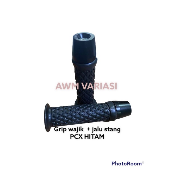 PROMO HANDGRIP SARUNG GAS KAZE SET JALU STANG MODEL PCX HITAM KIRI KANAN HARGA SEPASANG MURAH UNIVERSAL