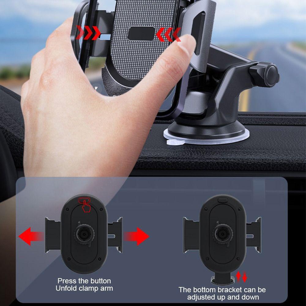 POPULAR Klip Penyangga Dudukan Ponsel Mobil Bracket Ponsel Otomatis Gravitasi Dua-Dalam-Satu