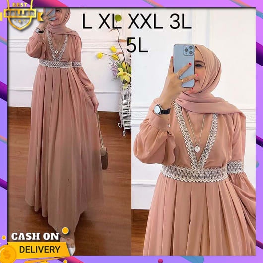 Gamis Branded Terbaru 2022 Lebaran Pakaian Pengajian Dewasa Gmis Jumbo Dress Kondangan Syari  Muslim