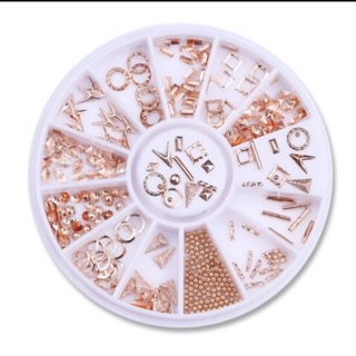 Nail Acc Wheel Rosegold Hiasan Nailart Shape Dekorasi Nailart Love Kotak Oval