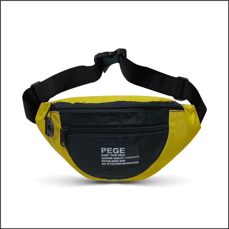 Pege 8835 - Waist bag Tas Pinggang Oval Model Kombinasi Untuk Pria Wanita Unisex