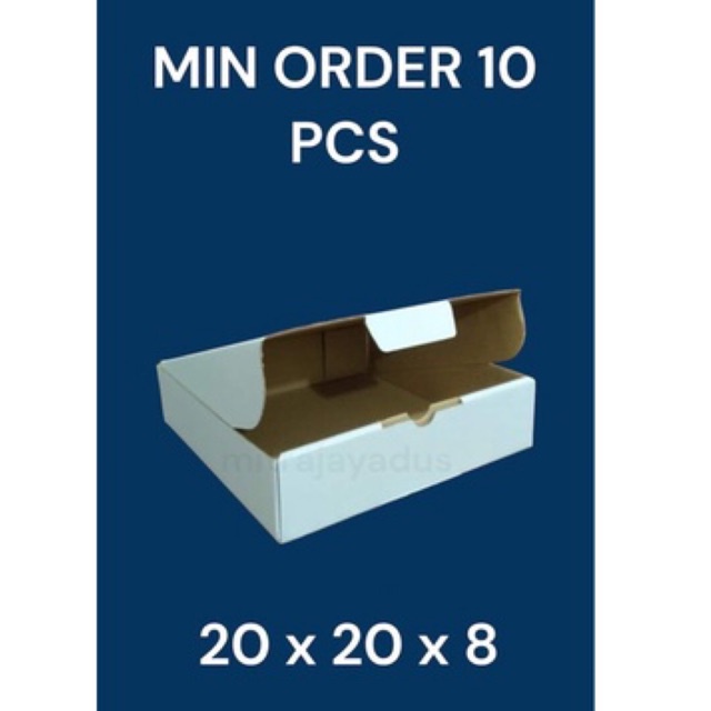 

kardus packing box pizza diecut PUTIH 20x20x8 PUTIH
