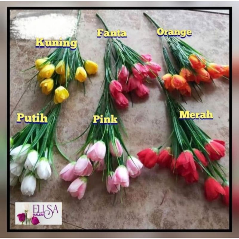 Jual Bunga Tulip 1 Tangkai 5 Cabang10 Kuntum Bunga Shopee Indonesia 7244