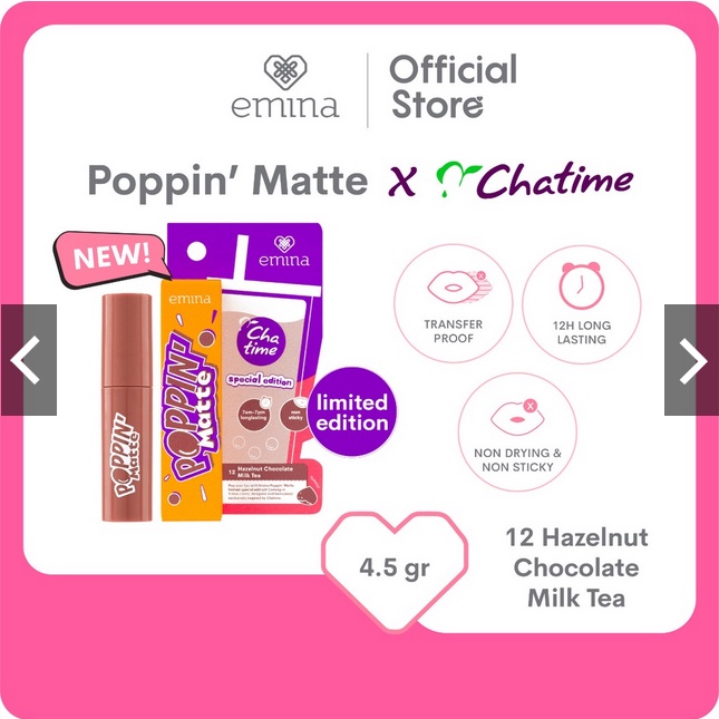 Emina Poppin Matte X Chatime 4.5 g