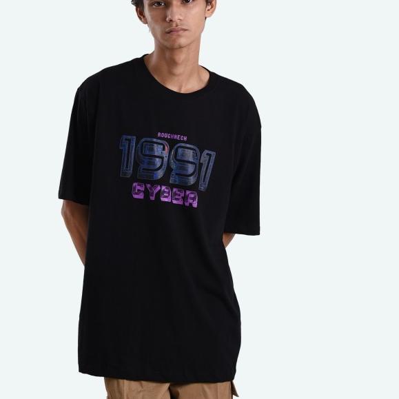 Roughneck T416 Black Cyber Crew Tshirt - L, Black