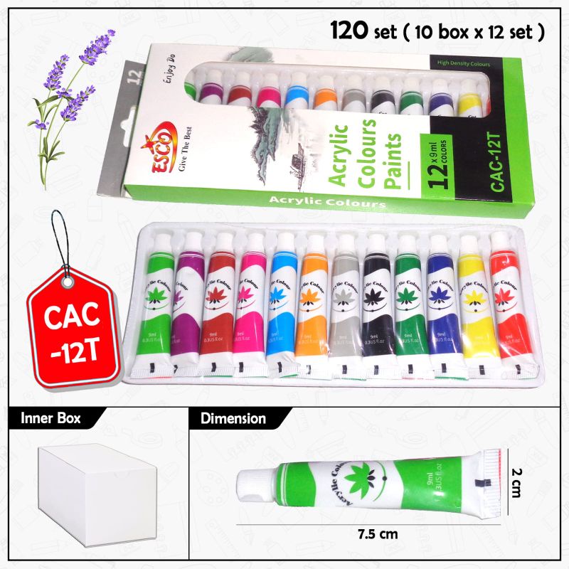 

Cat Acrylic/ Acrylic Colour Set 12 Warna Esco CAC-12T/ Montana TAC-12PT