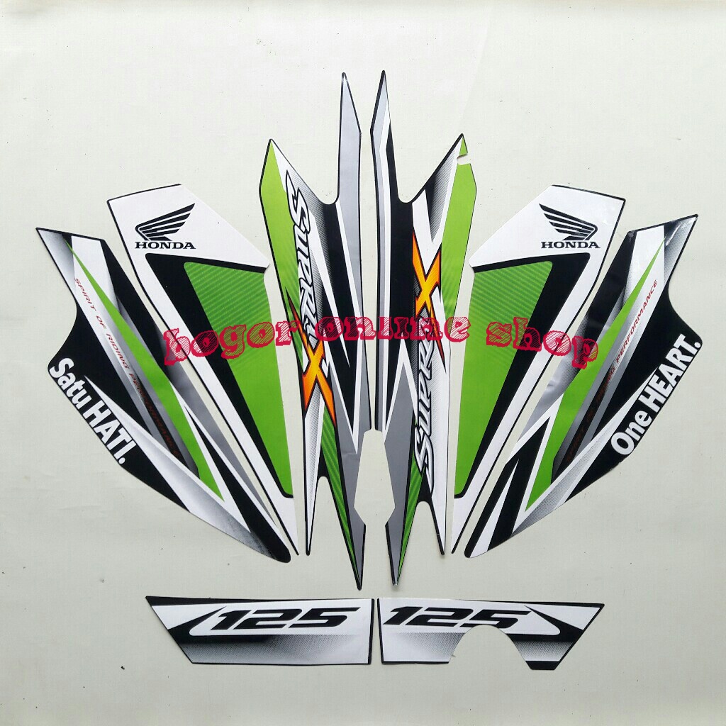 sticker striping body motor supra x 125 2013 std hijau