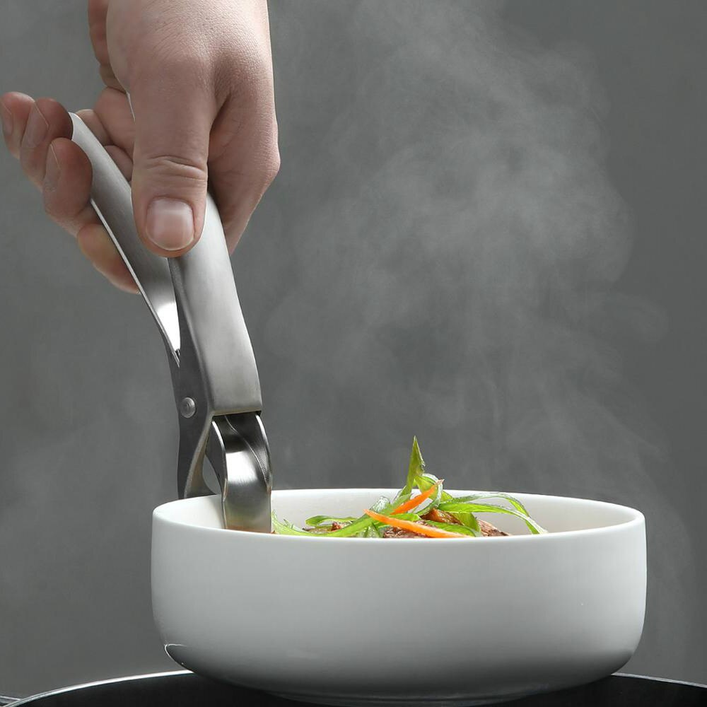 XP87 Huohou Penjepit Panci Anti Panas Stainless Steel Penjepit Piring
