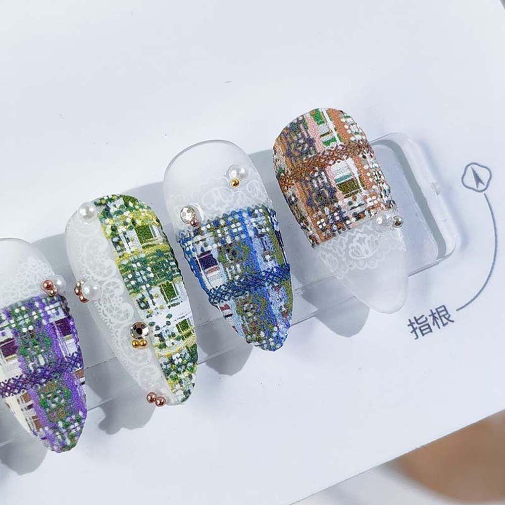 AUGUSTINA Agustinina Stiker Kuku Natal Motif Kotak Relief Lonceng Elk Santa Claus Snowman Nail Art Dekorasi