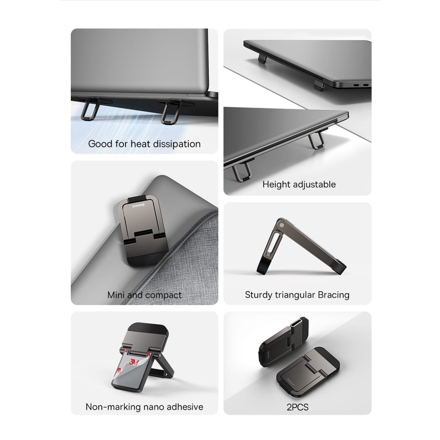 Baseus Slim Laptop Macbook Stand Kickstand Aluminium Alloy foldable