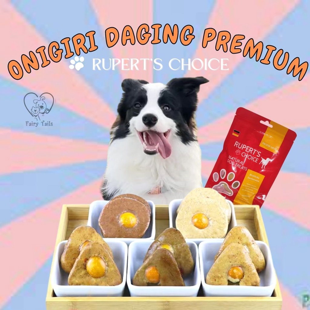 [Premium German Quality] Snack Onigiri Daging Kepal dan Telur Segar Rupert’s Choice Untuk Anjing / Cemilan Sehat Untuk Anabul / Breakfast Meat Onigiri with Egg Yolk for Dog Pet