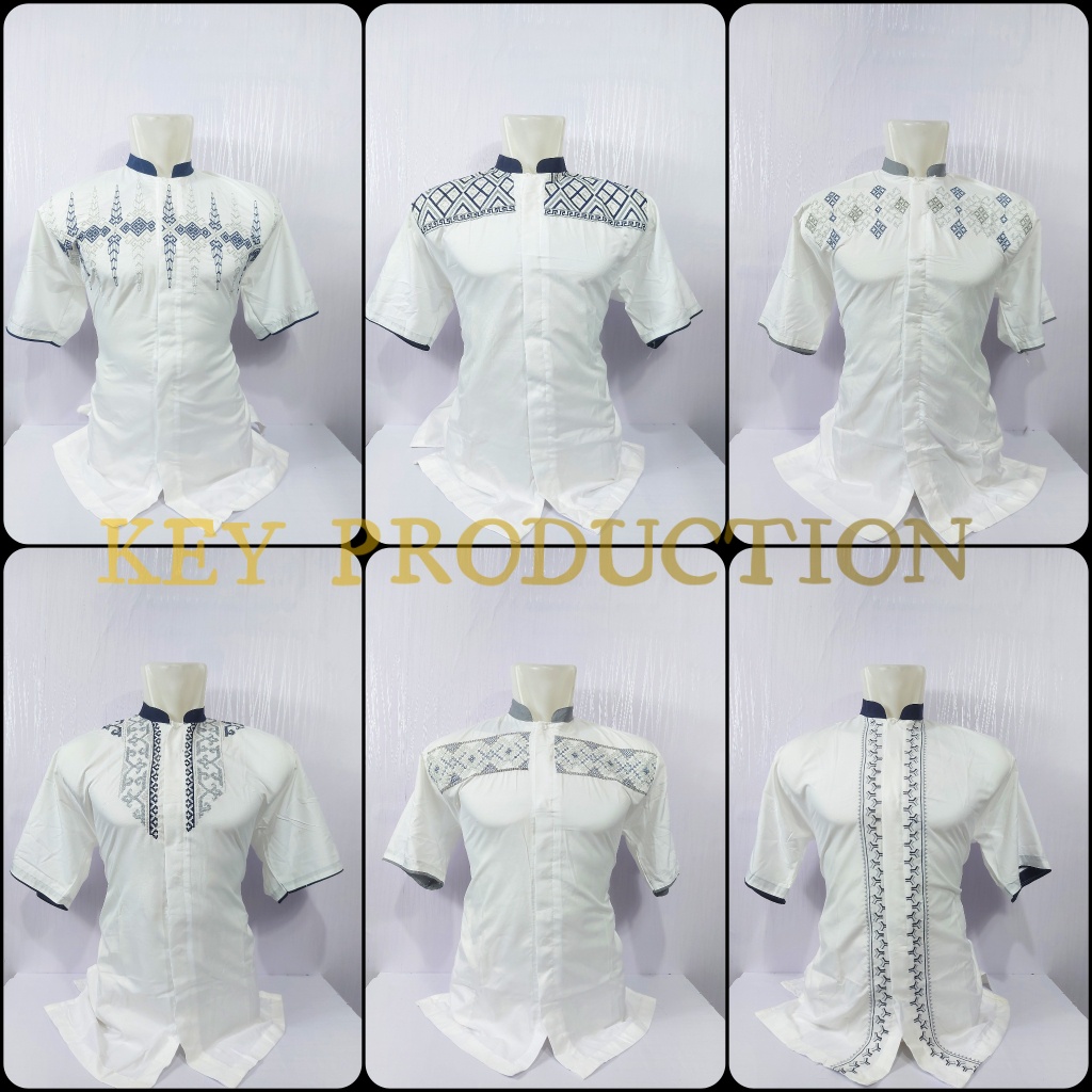 BAJU KOKO PRIA DEWASA ABDILAH TANGAN PENDEK BORDIR RONDOM