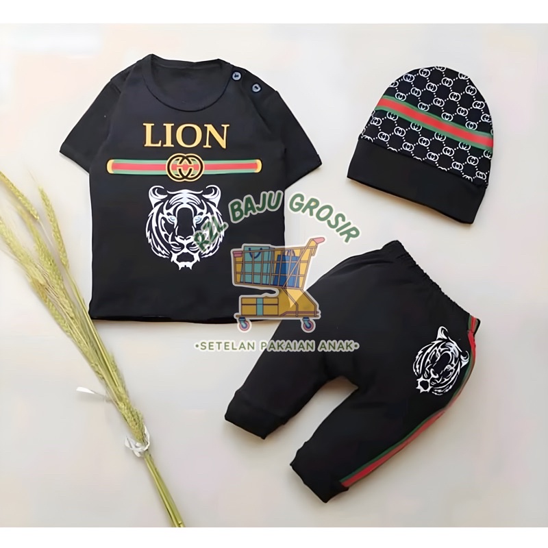 NEW SETELAN BAJU + KUPLUK BAYI ANAK MOTIF LION USIA 6 BULAN-5 TAHUN BAHAN KATUN PREMIUM LEMBUT NYAMAN DI PAKAI TERLARIS TERMURAH/ SETELAN BAJU + KUPLUK BAYI ANAK LAKI-LAKI/ SETELAN BAJU + KUPLUK BAYI ANAK COWOK/ SETELAN BAJU + KUPLUK BAYI ANAK PEREMPUAN